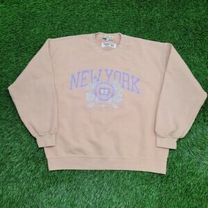 New-York College Sweatshirt Womens Medium 23x25 Oversized